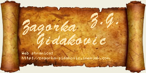 Zagorka Gidaković vizit kartica